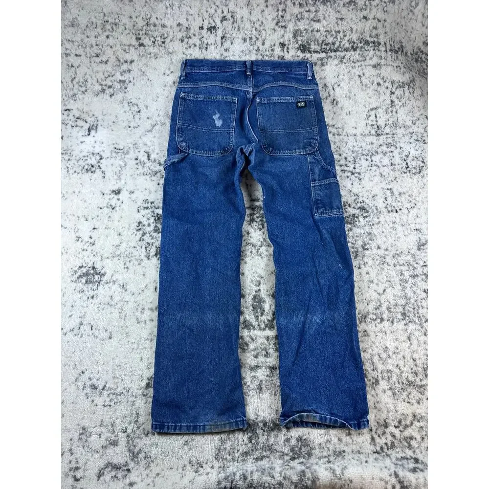 Key Carpenter Jeans Mens 32x32 Blue Medium Wash Workwear Utility Hammer Loop